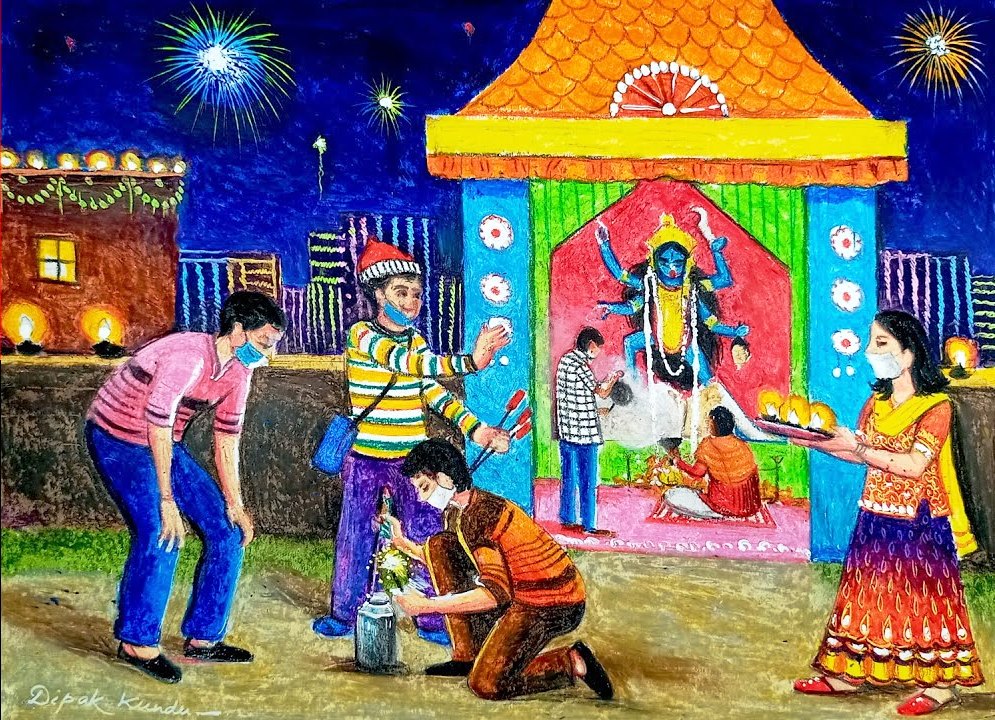 Diwali Painting by Mahee Kaushik Desai