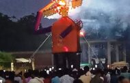 किछौछा में धू-धू कर जला 40 फिट का रावण, शोभायात्रा का जगह-जगह हुआ स्वागत, पुलिस रही मुस्तैद