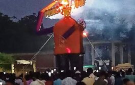 किछौछा में धू-धू कर जला 40 फिट का रावण, शोभायात्रा का जगह-जगह हुआ स्वागत, पुलिस रही मुस्तैद