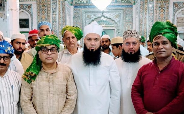 वाई श्रेणी के सुरक्षा प्राप्त अल्पसंख्यक मोर्चा के राष्ट्रीय अध्यक्ष ने किछौछा दरगाह में की जियारत, मांगी गई दुआएं